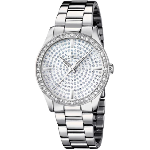 Дамски ръчен часовник с кварцов механизъм - корпус от Стомана - Стоманена верижка - цвят Сребрист Сив