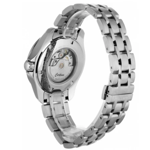 Мъжки ръчен часовник с автоматичен механизъм - корпус от Стомана - Стоманена верижка - цвят Черен Сив