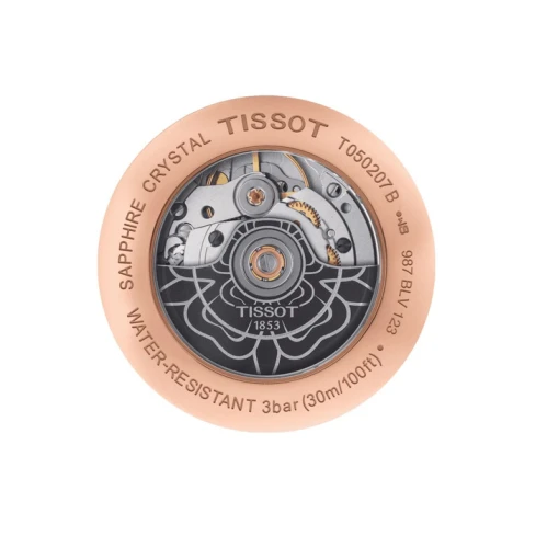 Дамски ръчен часовник с автоматичен механизъм - корпус от Стомана - Естествена кожа - цвят Бял Бял