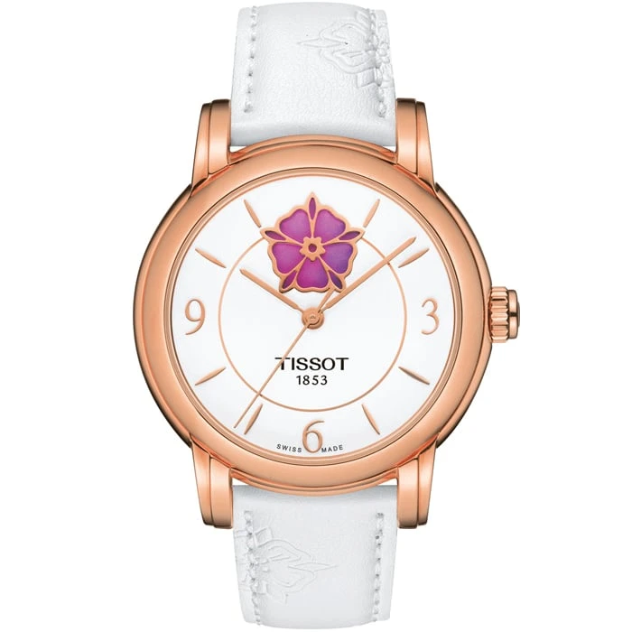 Дамски ръчен часовник с автоматичен механизъм - корпус от Стомана - Естествена кожа - цвят Бял Бял