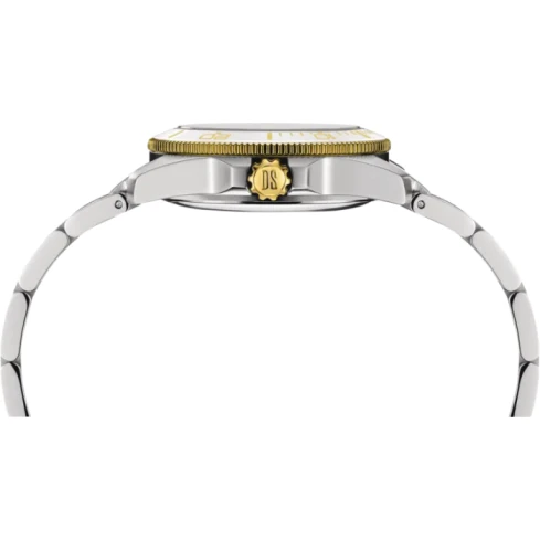 Дамски ръчен часовник с автоматичен механизъм - корпус от Стомана - Стоманена верижка - цвят Седеф Злато