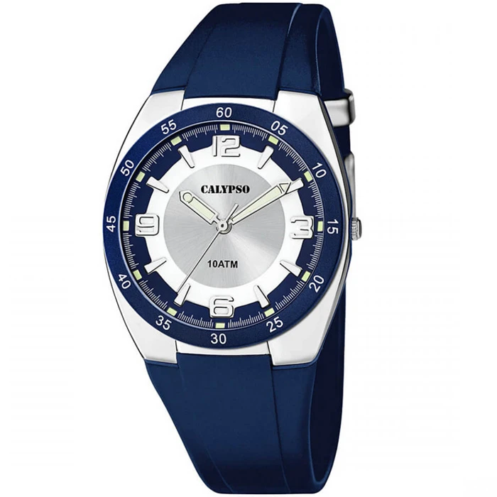 Унисекс ръчен часовник с кварцов механизъм - корпус от Полимер - Полимер - цвят Сребрист Син