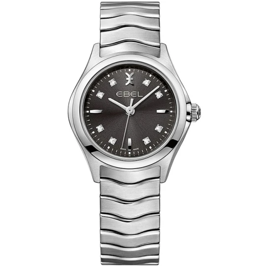 Дамски ръчен часовник с кварцов механизъм - корпус от Стомана - Стоманена верижка - цвят Черен Сив