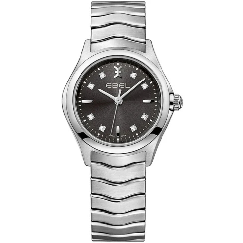 Дамски ръчен часовник с кварцов механизъм - корпус от Стомана - Стоманена верижка - цвят Черен Сив