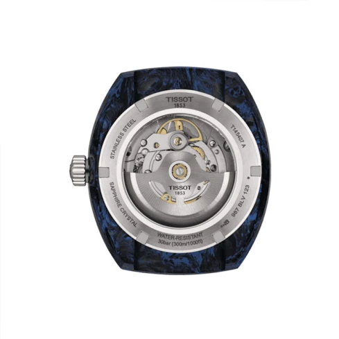 Унисекс ръчен часовник с автоматичен механизъм - корпус от Карбон - Каучук - цвят Черен Жълт