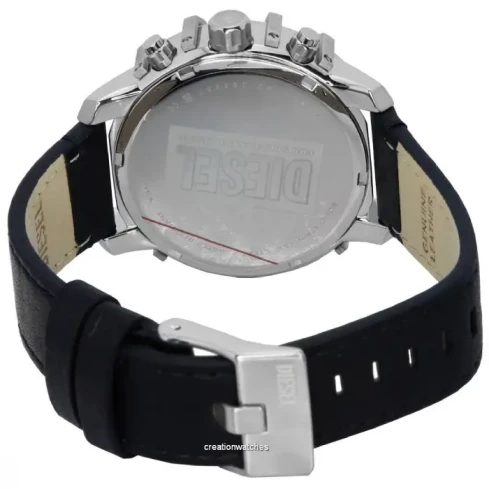 Мъжки ръчен часовник с кварцов механизъм - корпус от Стомана - Естествена кожа - цвят Черен