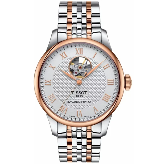 Мъжки ръчен часовник с автоматичен механизъм - корпус от Стомана - Стоманена верижка - цвят Сребрист Розово Злато