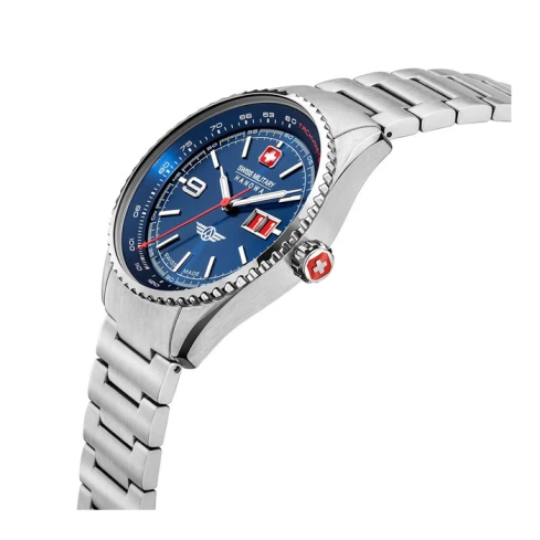 Мъжки ръчен часовник с кварцов механизъм - корпус от Стомана - Стоманена верижка - цвят Син Сив