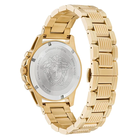 Мъжки ръчен часовник с кварцов механизъм - корпус от Стомана - Стоманена верижка - цвят Черен Злато