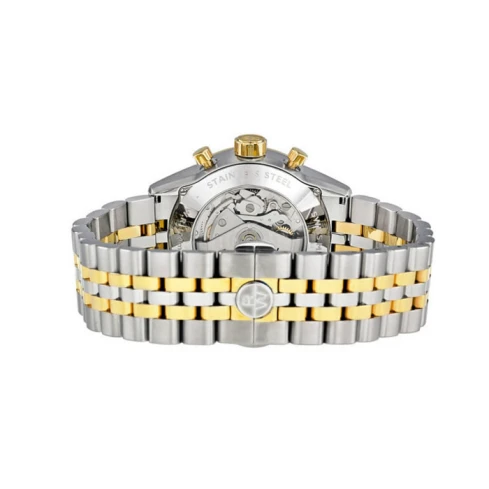 Мъжки ръчен часовник с автоматичен механизъм - корпус от Стомана - Стоманена верижка - цвят Бял Злато