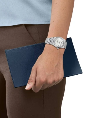 Мъжки ръчен часовник с автоматичен механизъм - корпус от Стомана - Стоманена верижка - цвят Син