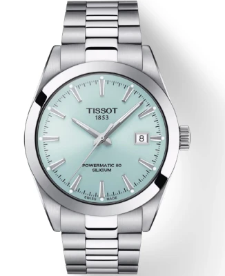 Мъжки ръчен часовник с автоматичен механизъм - корпус от Стомана - Стоманена верижка - цвят Син