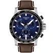 Tissot T125.617.16.041.00 Supersport - Мъжки ръчен часовник с кварцов механизъм - корпус от Стомана и алуминий - Естествена кожа - цвят Син Кафяв