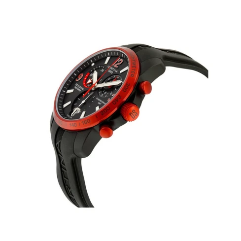 Certina C001.639.97.057.01 DS Podium Big GMT - Мъжки ръчен часовник с кварцов механизъм - корпус от Стомана и алуминий - Каучук - цвят Черен Черен