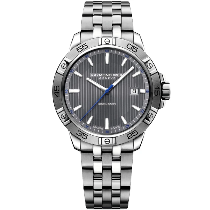 Мъжки ръчен часовник с кварцов механизъм - корпус от Стомана - Стоманена верижка - цвят Сив Сив