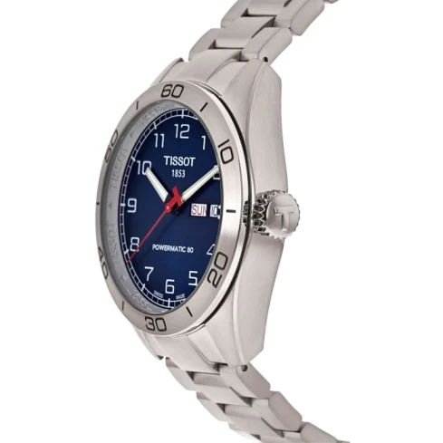 Мъжки ръчен часовник с автоматичен механизъм - корпус от Стомана - Стоманена верижка - цвят Син Сив