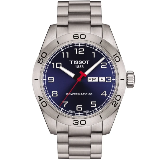 Мъжки ръчен часовник с автоматичен механизъм - корпус от Стомана - Стоманена верижка - цвят Син Сив