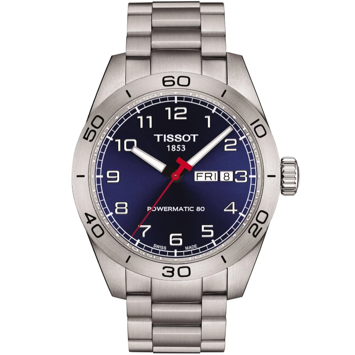 Мъжки ръчен часовник с автоматичен механизъм - корпус от Стомана - Стоманена верижка - цвят Син Сив