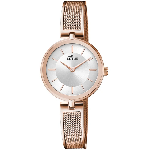 Дамски ръчен часовник с кварцов механизъм - корпус от Стомана - Меш - цвят Сребрист Розово Злато