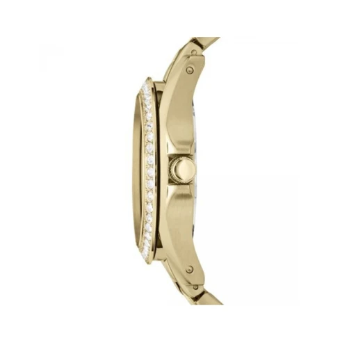 Дамски ръчен часовник с кварцов механизъм - корпус от Стомана - Стоманена верижка - цвят Шампанско Злато