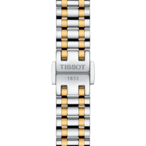 Tissot T126.010.22.013.00 Bellissima Small lady - Дамски ръчен часовник с кварцов механизъм - корпус от Стомана - Стоманена верижка - цвят Сребрист Злато