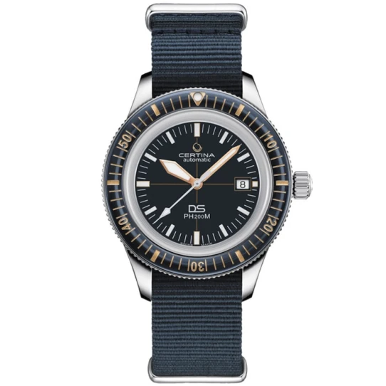 Мъжки ръчен часовник с автоматичен механизъм - корпус от Стомана - Нато каишка - цвят Син Син