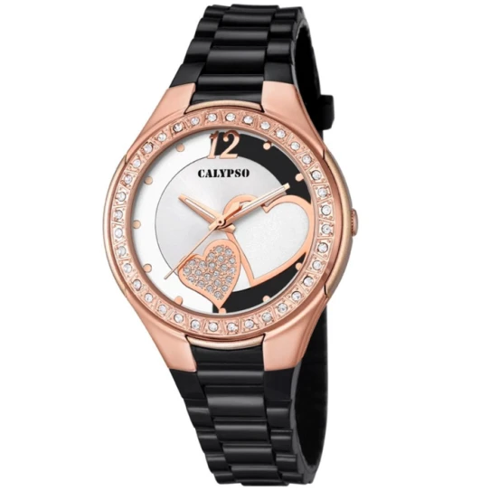 Унисекс ръчен часовник с кварцов механизъм - корпус от Стомана - Силиконова каишка - цвят Сребрист Черен