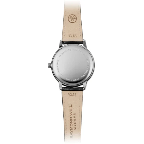 Дамски ръчен часовник с кварцов механизъм - корпус от Стомана - Естествена кожа - цвят Сребрист