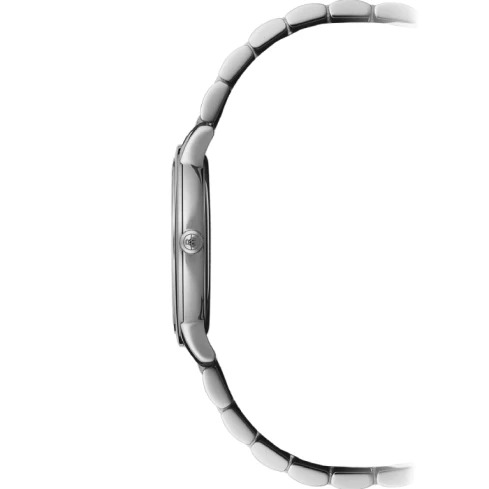 Дамски ръчен часовник с кварцов механизъм - корпус от Стомана - Естествена кожа - цвят Сребрист