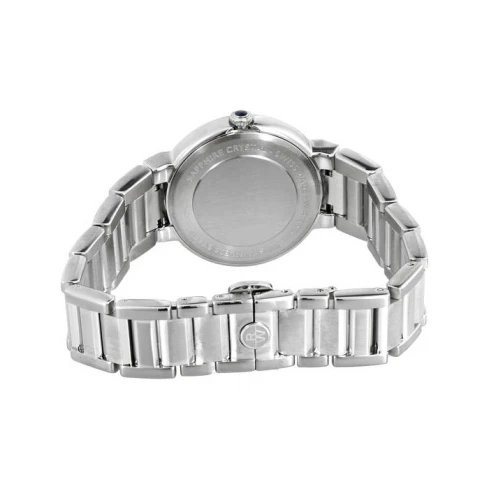 Дамски ръчен часовник с кварцов механизъм - корпус от Стомана - Стоманена верижка - цвят Бял Сив