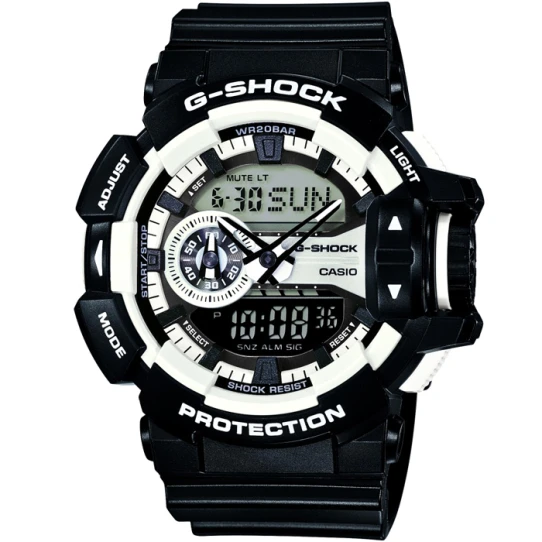 Casio GA-400-1AER G-Shock - Мъжки ръчен часовник с кварцов механизъм - корпус от Полимер - Полимер - цвят Бял Черен