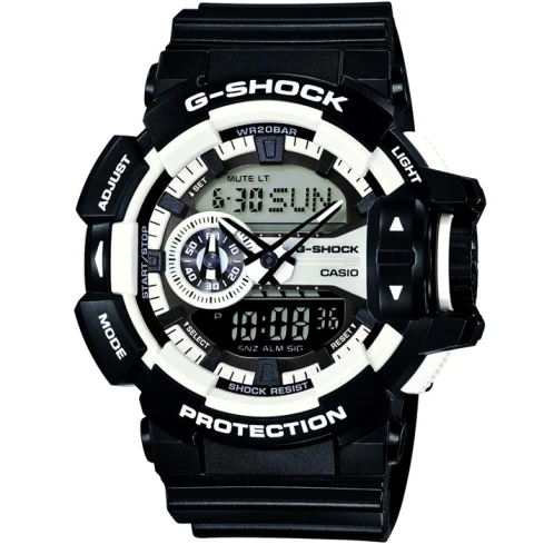 Casio GA-400-1AER G-Shock - Мъжки ръчен часовник с кварцов механизъм - корпус от Полимер - Полимер - цвят Бял Черен