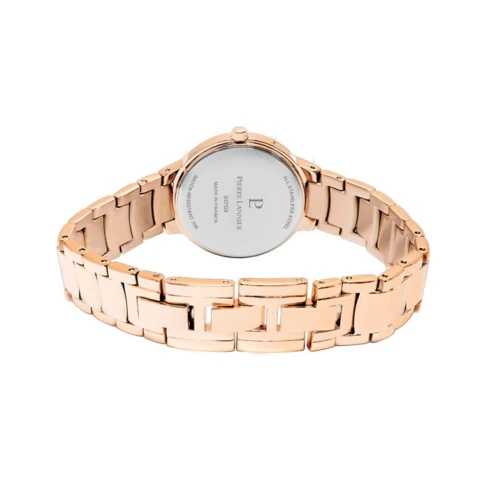 Дамски ръчен часовник с кварцов механизъм - корпус от Стомана - Стоманена верижка - цвят Седеф Розово Злато