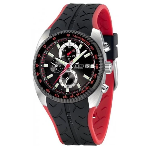 Мъжки ръчен часовник с кварцов механизъм - корпус от Стомана - Силиконова каишка - цвят Черен Червен