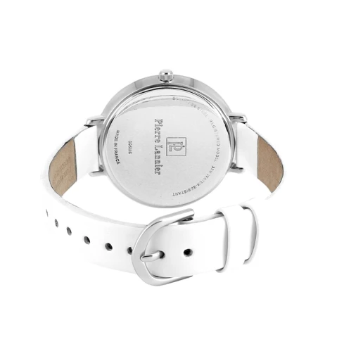 Дамски ръчен часовник с кварцов механизъм - корпус от Стомана - Естествена кожа - цвят Бял Бял