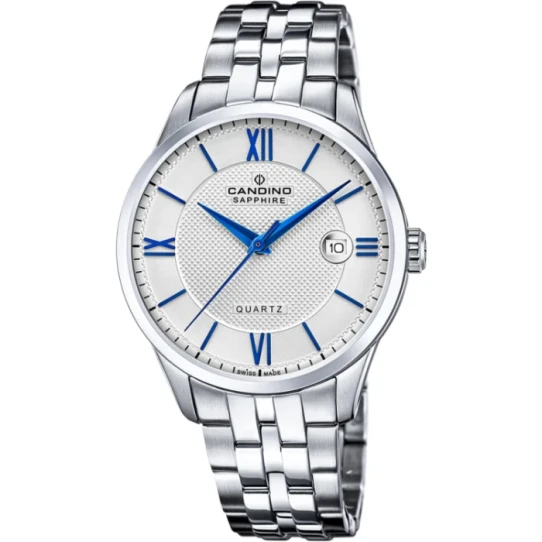 Мъжки ръчен часовник с кварцов механизъм - корпус от Стомана - Стоманена верижка - цвят Сребрист Сив