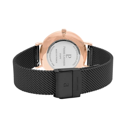 Дамски ръчен часовник с кварцов механизъм - корпус от Стомана - Меш - цвят Черен Черен