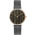 Дамски ръчен часовник с кварцов механизъм - корпус от Стомана - Меш - цвят Черен Черен