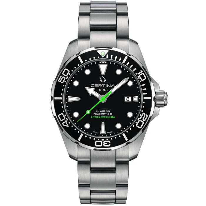 Мъжки ръчен часовник с автоматичен механизъм - корпус от Стомана - Стоманена верижка - цвят Черен Сив