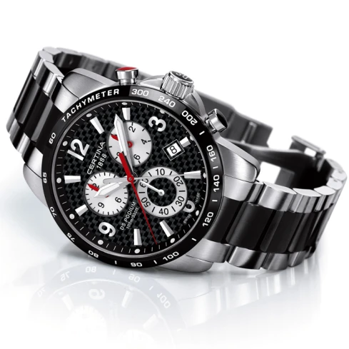 Мъжки ръчен часовник с кварцов механизъм - корпус от Стомана - Стоманена верижка - цвят Черен Черен