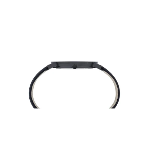 Мъжки ръчен часовник с кварцов механизъм - корпус от Стомана - Естествена кожа - цвят Черен Черен