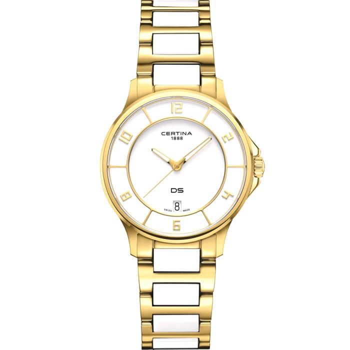 Дамски ръчен часовник с кварцов механизъм - корпус от Стомана - Стоманена верижка - цвят Бял Бял