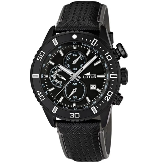 Мъжки ръчен часовник с кварцов механизъм - корпус от Стомана - Естествена кожа - цвят Черен Черен