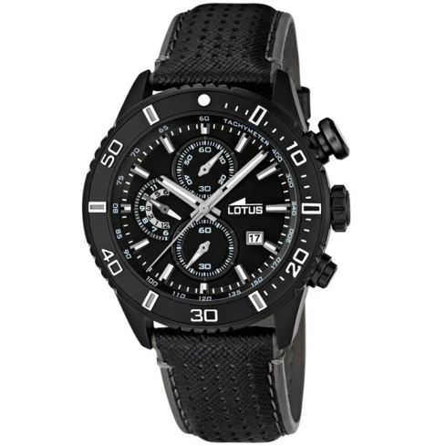 Мъжки ръчен часовник с кварцов механизъм - корпус от Стомана - Естествена кожа - цвят Черен Черен