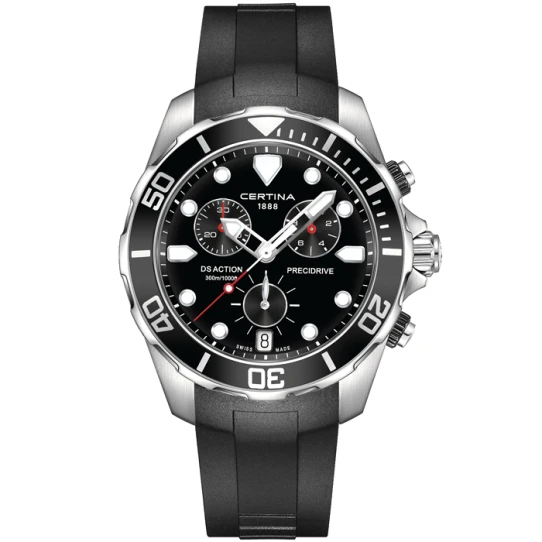 Мъжки ръчен часовник с кварцов механизъм - корпус от Стомана - Силиконова каишка - цвят Черен Черен