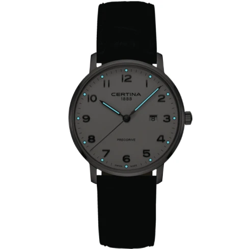 Мъжки ръчен часовник с кварцов механизъм - корпус от Стомана - Естествена кожа - цвят Бял