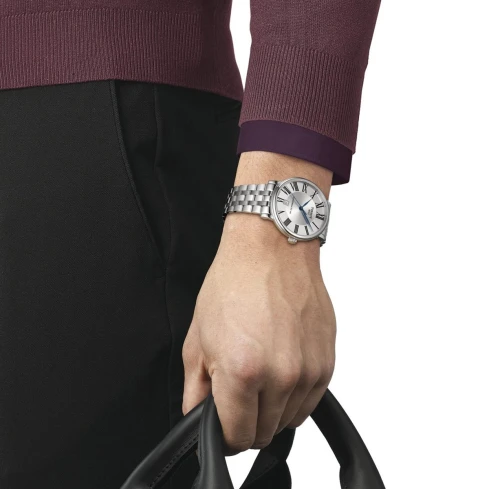 Мъжки ръчен часовник с кварцов механизъм - корпус от Стомана - Стоманена верижка - цвят Сребрист Сив