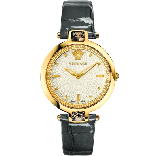 Дамски ръчен часовник с кварцов механизъм - корпус от Стомана - Естествена кожа - цвят Бял Черен