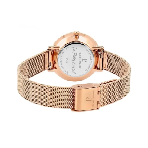 Дамски ръчен часовник с кварцов механизъм - корпус от Стомана - Меш - цвят Син Розово Злато