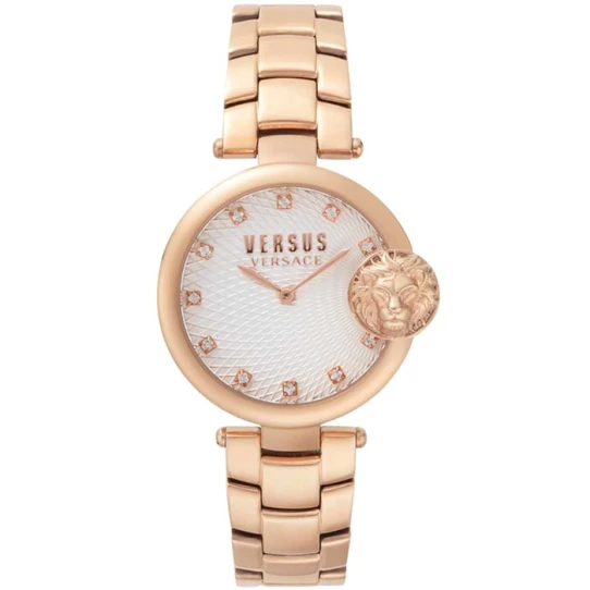 Дамски ръчен часовник с кварцов механизъм - корпус от Стомана - Стоманена верижка - цвят Бял Розово Злато